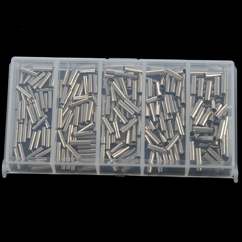 250Pcs/Set Single Barrel Crimping Sleeve Fishing Line Wire Leader Copper Tube Connector Fishing Accessories Line Tube