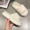 Thick-soled Fluffy Slippers 2025 New Cotton Slippers Spring and Autumn Ins Plush Slippers Autumn and Winter