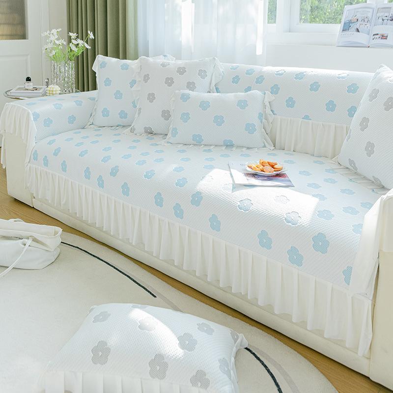 Small Fresh and Cool Peas Sofa Cushion Summer Cool Cushion Sofa Mat Simple and Luxurious Non-slip Mat.