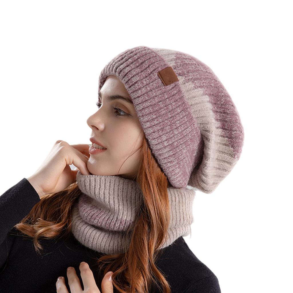 Warm Hat Neck Gaiter Combo Plush Furry Liner Stylish Windproof Thick Insulate Headwear for Men Women Trapper Hat