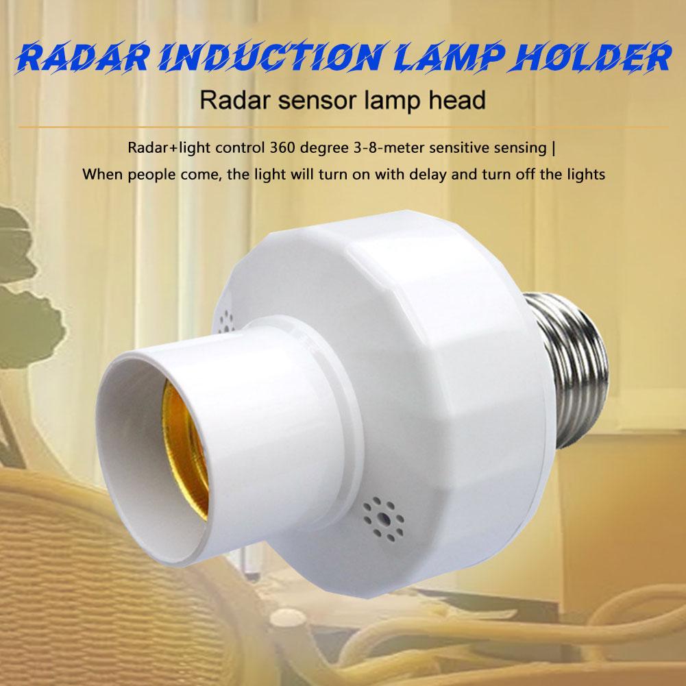 Radar Induction E27 Lights Socket Smart Light Bulbs Human Motion Light Lamp Base Q9T3