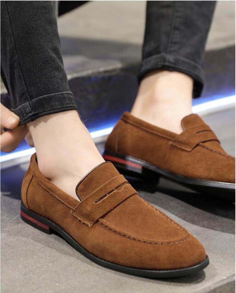 Fashion Men'S Casual Shoes Suede Pu Leather Mens Slip-On Light Comfortable Driving Loafers Moccasins Men Party Wedding Flat
