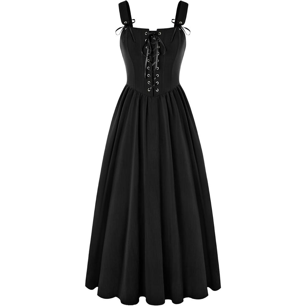 

Платье эпохи Возрождения Женское Платье на шнуровке Коттеджкор Без рукавов Длинное платье Средневековый костюм S