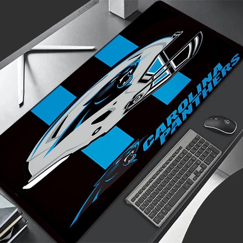 Carolina Panthers Thema Premium rutschfestes Mauspadd mit genähten Kanten, strapazierfähiges Gummi-Material, für Schreibtisch & Gaming, Tolle Geschenke