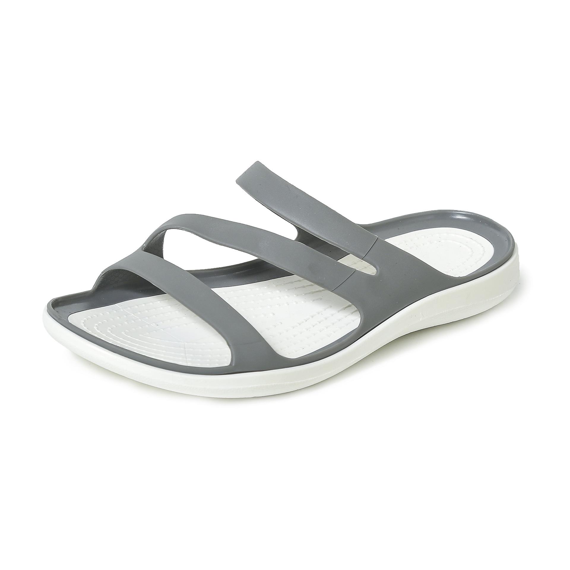 

Лето 2025 новые сандалии женские плоский каблук мягкая подошва желе туфли удобные и модные носить прохладные и легкие 41 серый