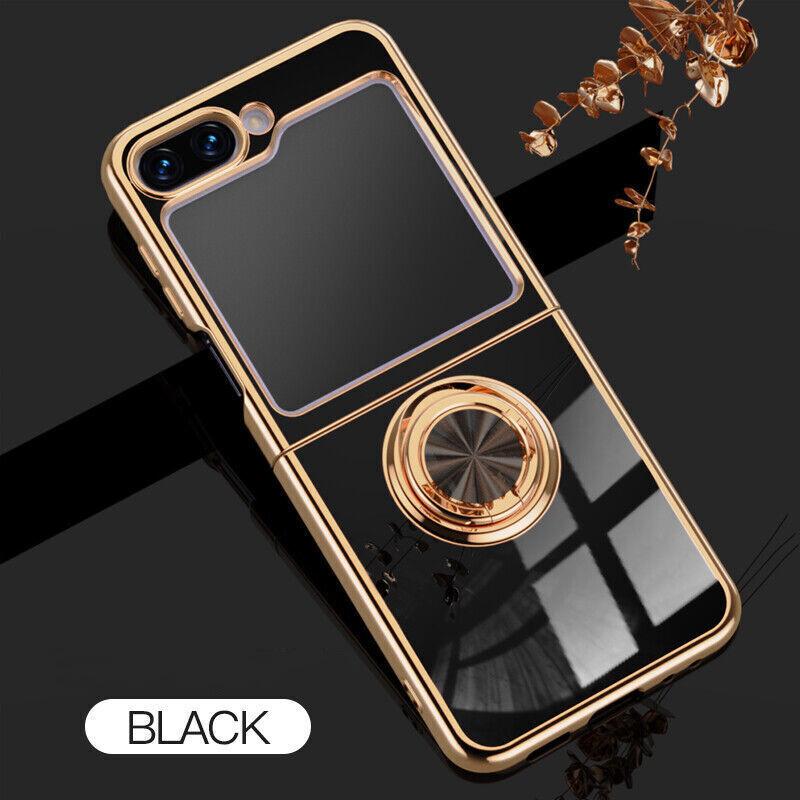 Luksusowa, odporna na wstrząsy obudowa telefonu Samsung Galaxy Z Flip 6 5 4 3 ochronna osłona pierścieniowa stojak uchwyt ultracienka osłona