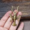 Vintage Artificial Animal Lobster Brass Miniature Figurines Vintage Ornament Lifelike Crayfish Simulation Tea Pet Desk Decor