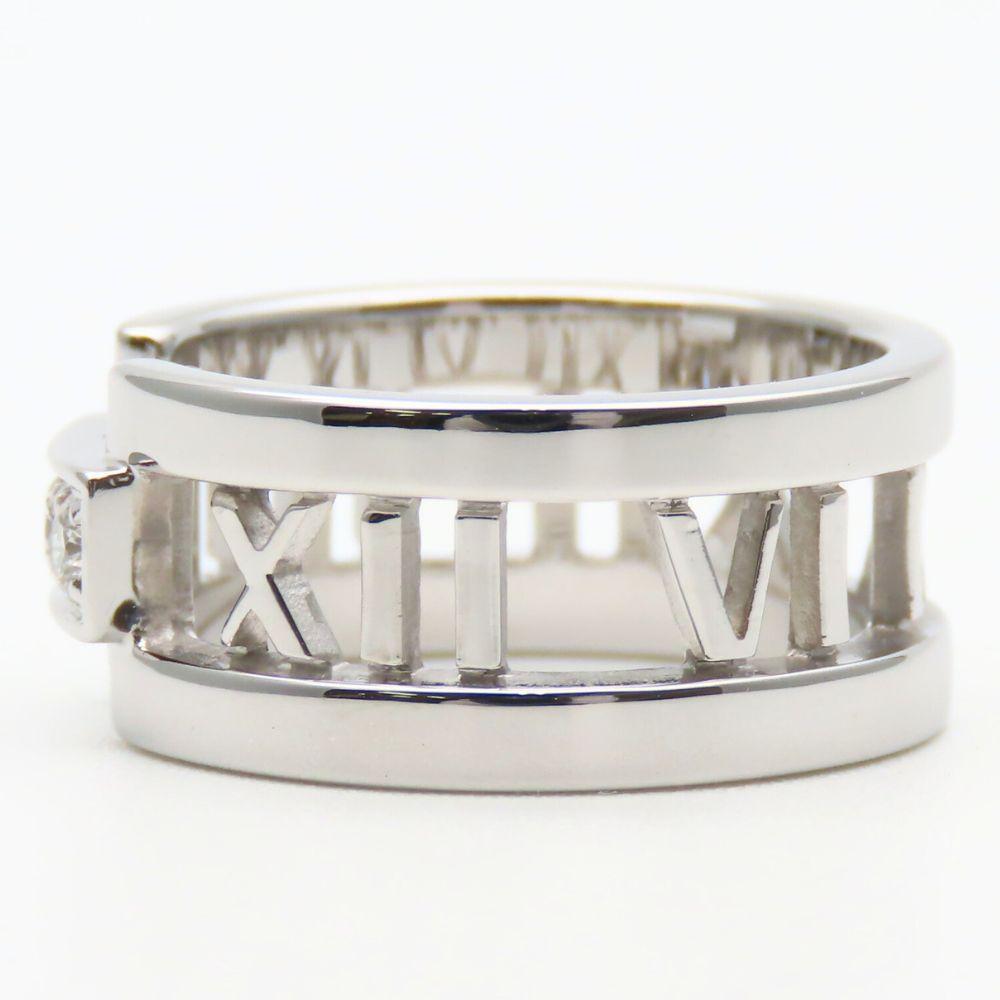Gebraucht TIFFANY&Co. Ring Atlas EU#48.5 K18 Weißgold/Diamant 7.4g Weißgold offen