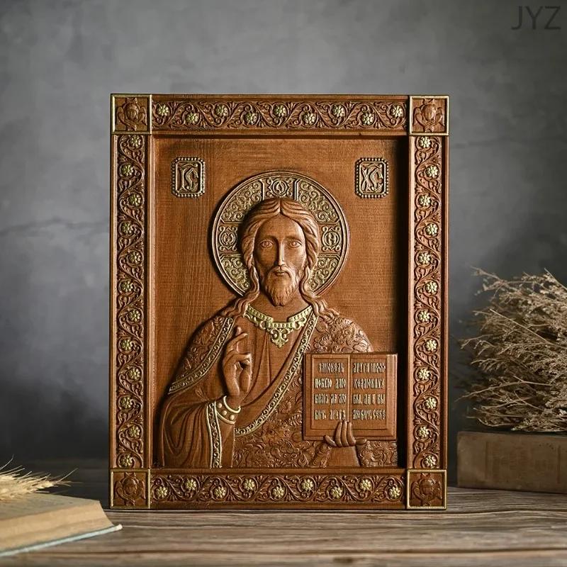 Religious 35cm Orthodox Icon Jesus Statue, Saint Plaque Ornaments, Church Interior Home Wall Decor