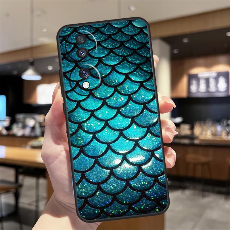 

Mermaid Tail Scale Case For Honor Magic 5 6 7 8 Pro Honor 200 400 50 70 90 Lite X8b X8c X9b X9c X9d Win RT Cover Honor X8b