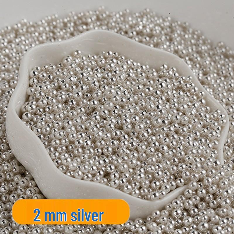 Decorações de Bolo de Pérolas de Açúcar Brancas, Douradas e Prateadas - Bolinhas Redondas para Confeitaria, Sorvete e Panificação - Pérolas de Açúcar Coloridas Mistas em Forma de Agulha.