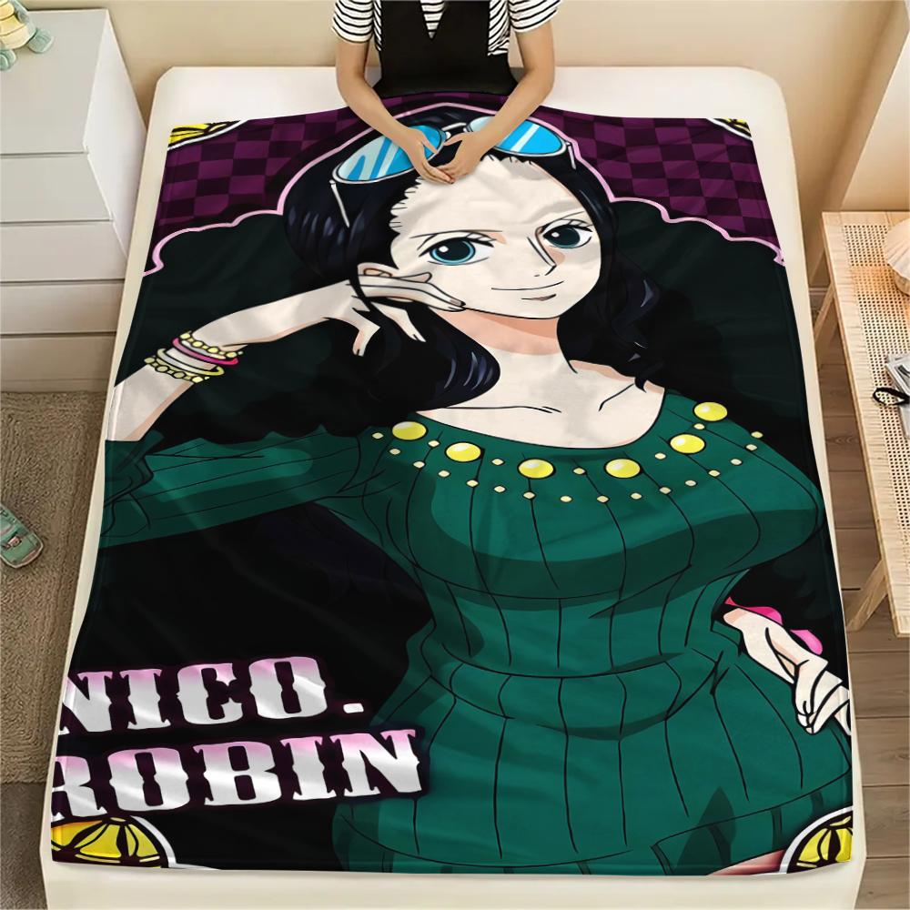 One Piece Charakter Print Flaneldecke, Hohe Qualität, Bequem für alle Jahreszeiten, Heimdekoration, Wärme und Komfort, Perfekt für Weihnachtsgeschenke