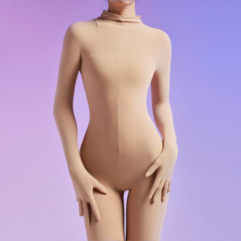 Plus Size One-piece Stockings 12 Velvet Five-finger Full Package Pantyhose Men and Women Sexy Seamless Tight Bodysuit