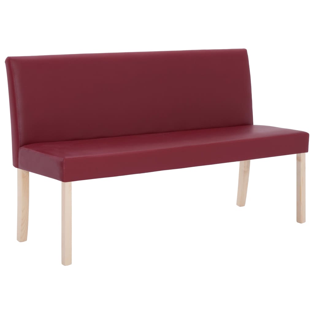 Bench 139.5 cm Burgundy Artificial Leather