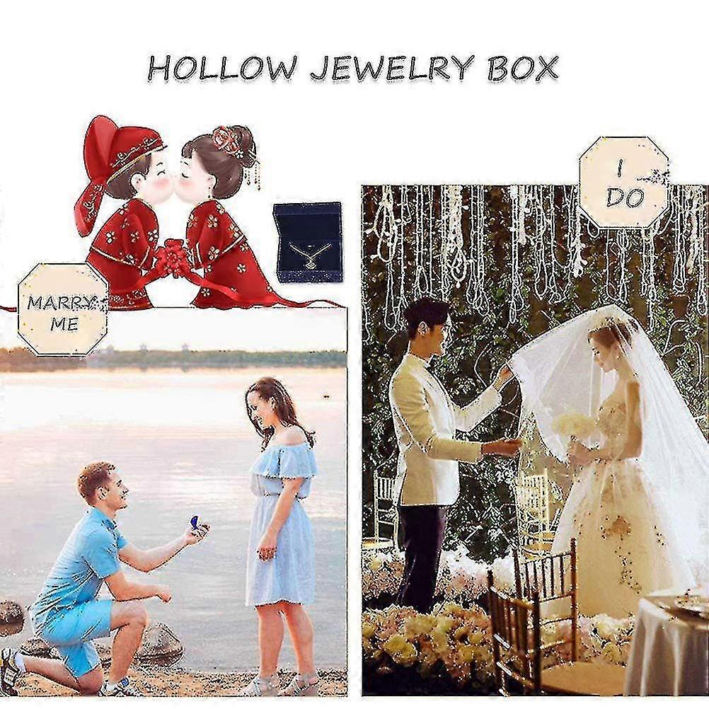 2pcs Velvet Ring Box For Engagement Ring Gift Boxes Classic Jewelry Box