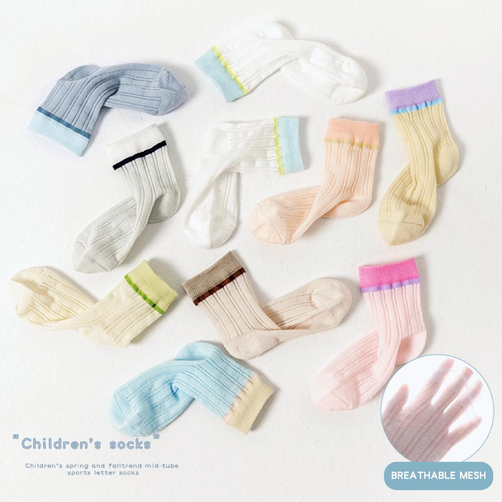 5/3 Pairs Mesh Dopamine Cotton Kids Socks Cool Breathable Lightweight Soft Comfortable Sports Half Socks For Child Boys Girls