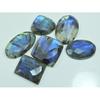 Natural Blue Labradorite Checker Cut Mix Cabochon Loose Gemstone 06 Pcs Lot C-3698