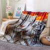White Tiger Print Flannel Blanket, High Quality Comfortable for All Seasons, Home Decor, Warmth and Comfort, Perfect for Christmas Gifts