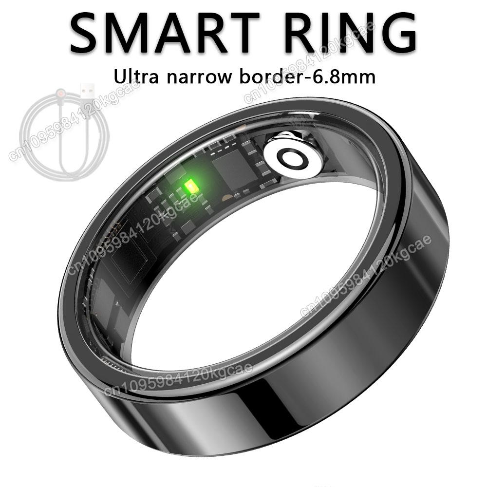 New R09 Smart Ring Men Women with Charging Case,Heart Rate Blood Oxygen Sleep Monitor, Multiple Sport Mode, 5ATM Waterproof Ring