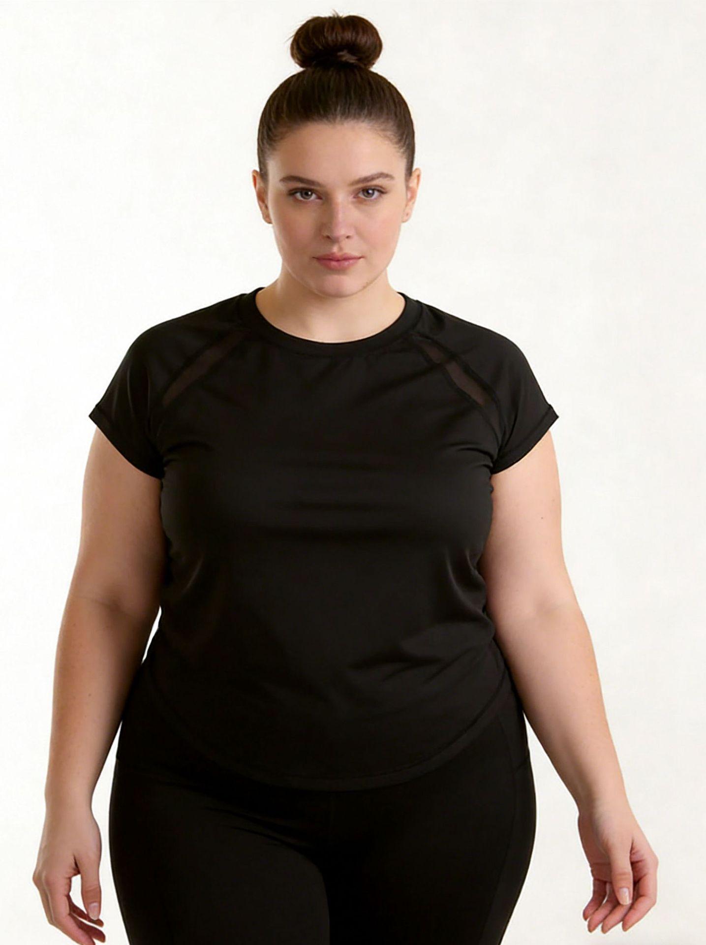 

Plus Size European & American Women s Premium Sports Tops for Training, Running, Dancing & Outdoor Activities 4XL чёрный