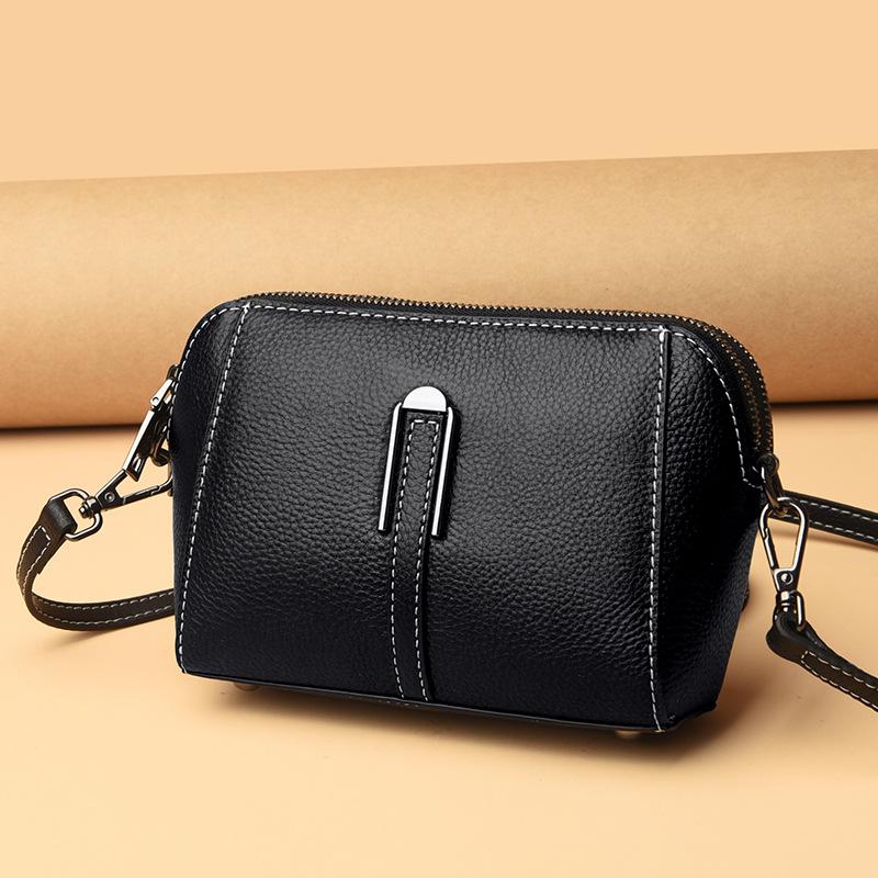 Leather Women's Bag First Layer Cowhide Mother Bag New Trendy Fashion Shoulder Messenger Bag Shell Bag Small Bag
