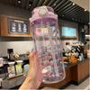 Outdoor high-value portable water cup Plastic cup with straw Double drinking cup