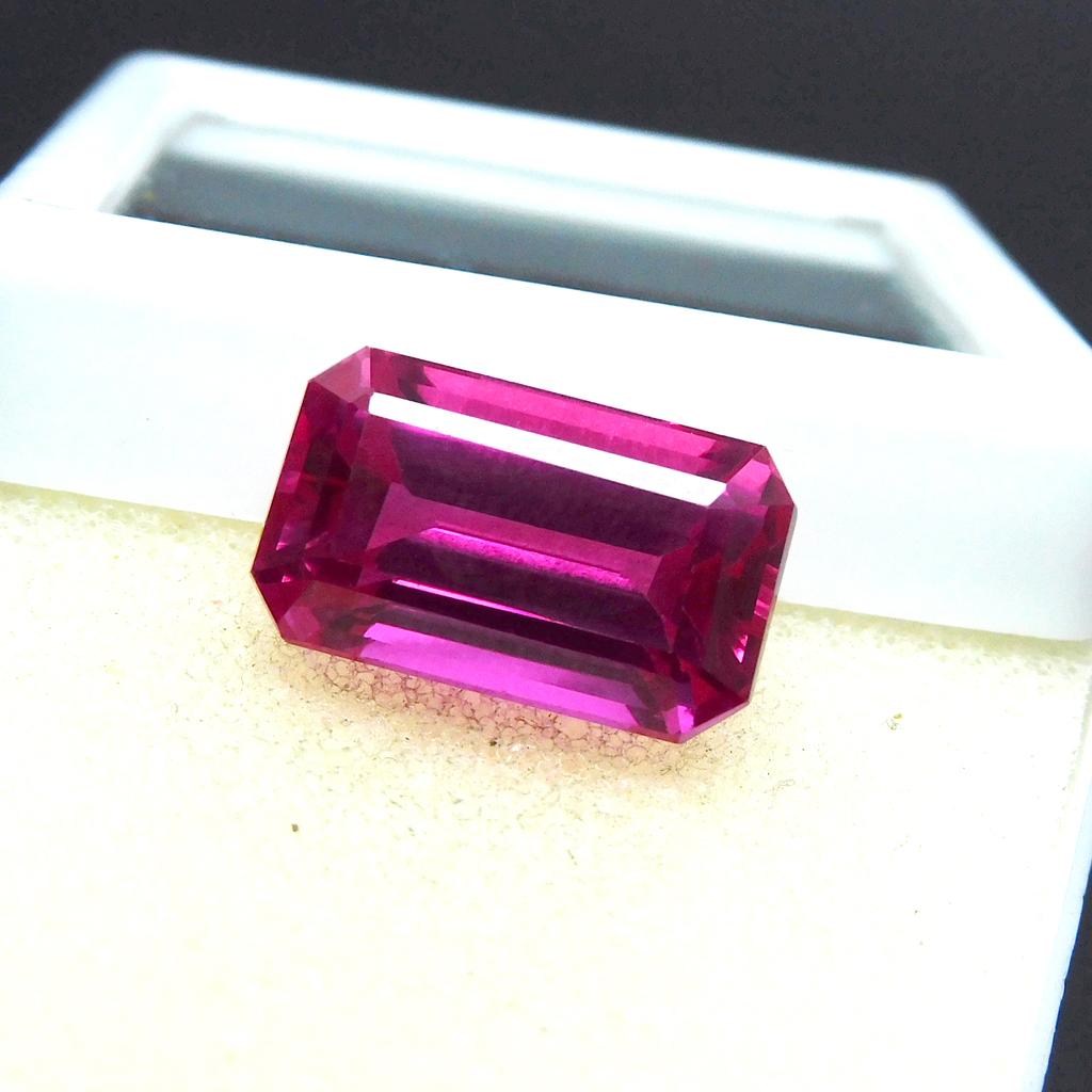 CERTIFIED Loose Gemstone Natural Pink Sapphire Perfect Emerald Cut 16.25 Ct