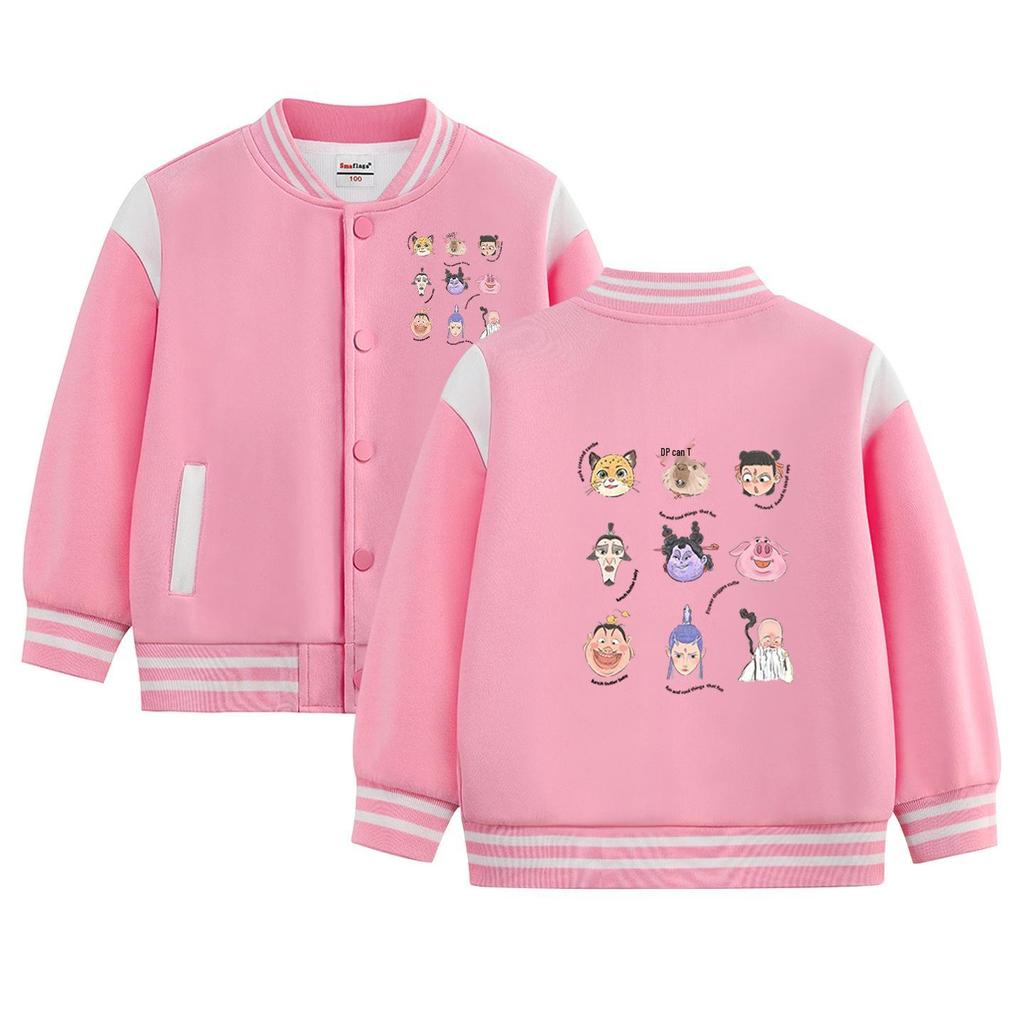 Autumn 2026 Kids' Thickened Velvet Baseball Jacket.