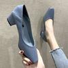 High Heel Shoes For Women With Square Toe And Chunky Heel For Office Wear