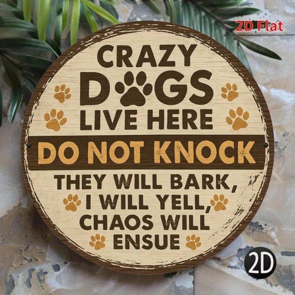 Vintage Funny Dog Metal Sign 8x8 Inch Humorous Pet Wall Art Indoor Outdoor Durable Decor Gift for Dog Lovers Home Room Bathroom Halloween Decor