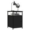 Table de chevet - Maison Exclusive - 2 pièces - Noir - Bois d'ingénierie &amp; cadre en fer