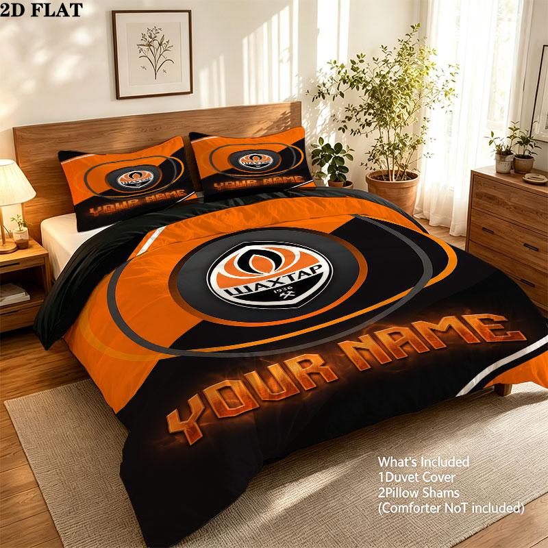 Custom Fc Shakhtar Donetsk Bedding Quilt Set Quilt Cover Pillowcase Home Decoration Birthday Gift (1 * duvet cover + 2 * pillowcase, without core)
