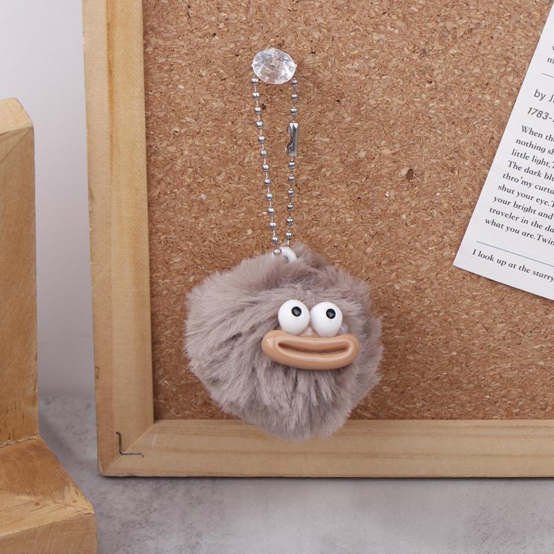 Cute Cartoon Sausage Mouth Hair Ball Key Chain Plush Funny Mini Big Mouth Doll Pendant Key Ring Backpack Bag Car Pendant