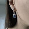 Silver Earrings with Nano Sapphire 2.947ct, Cubic Zirconia (2195054)