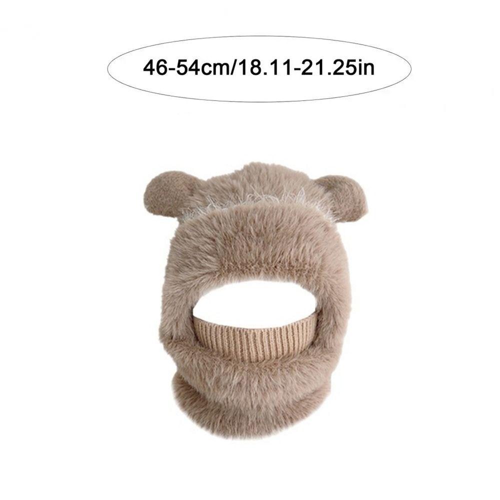Coldproof Scarf Mask Integrated Hat Warm Lining Cartoon Children Windproof Hooded Hat Face Guard Neck Warmer Windproof Hood