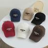 New Embroidered Baseball Cap for Girls' Japanese Wide Brim Slim Soft Top Hat Pure Cotton Versatile Duck Tongue