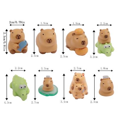 Mini Capybara Ornament Kapibala Crocodile Doll Micro Landscape Decoration Dollhouse Miniature Pond Decor Toy