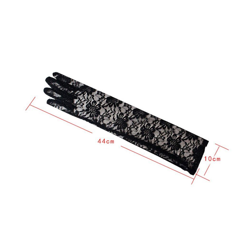 Mesh Rock Gloves Lace Sunscreen Gloves Sexy Long  Black Gloves  Halloween