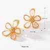 Pinkdudu Kristall-Blumenstecker Elegante Legierung mit eingelegten Kristallen Ohrringe für Damen Schmuckzubehör Geschenke PD510