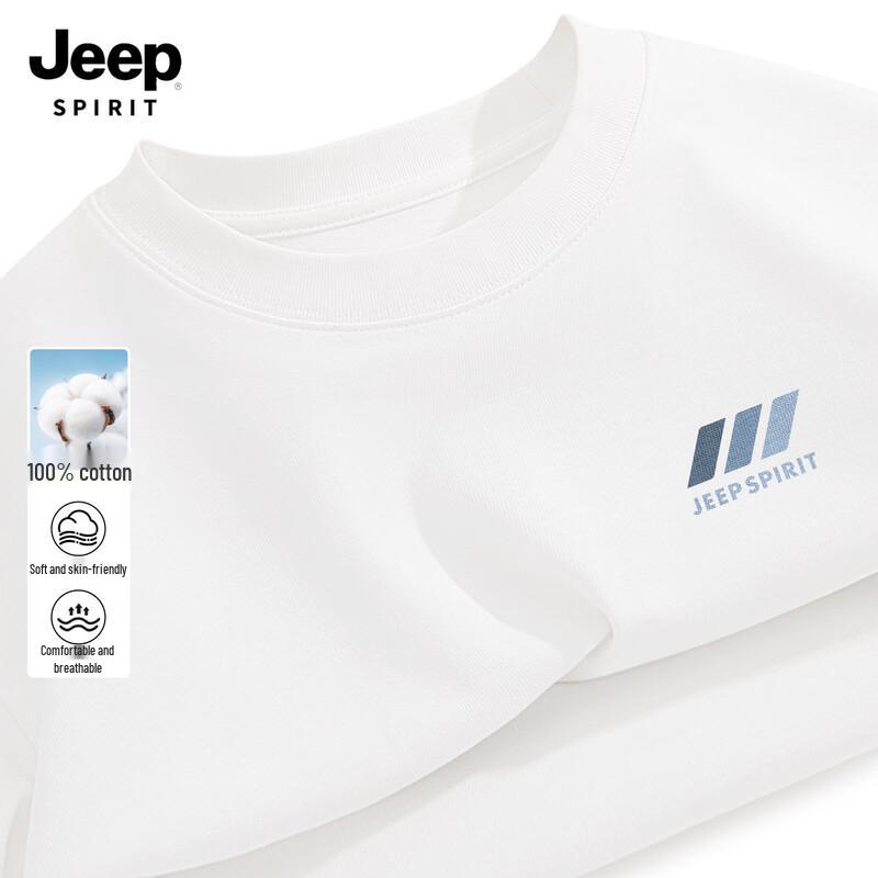 JEEP SPIRIT Men s 2026 Pure Cotton Long-Sleeve Round Neck T-Shirt L