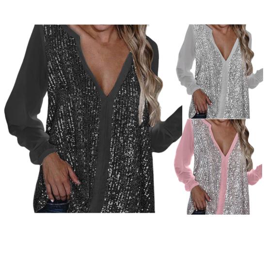 Lady Shirt Plus Size Casual V-Neck Soft Fashion Texture Polyester Pullover Women Blouse