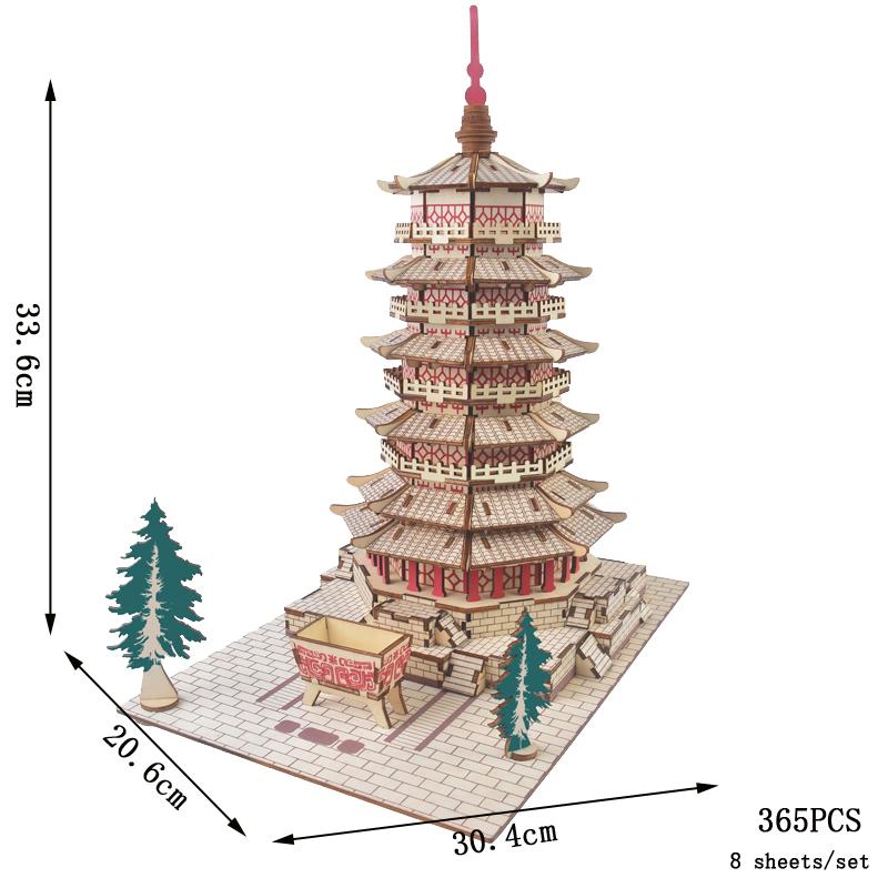 3D Wooden Puzzle Saint Basil's Cathedral Building House Kits Castle Villa Model Jigsaw Teen DIY Toys For Children Kids Gift