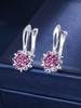 Vintage Elegant 3D Flower Huggie Earrings For Women Versatile Office Wear Exquisite Jewelry Gift