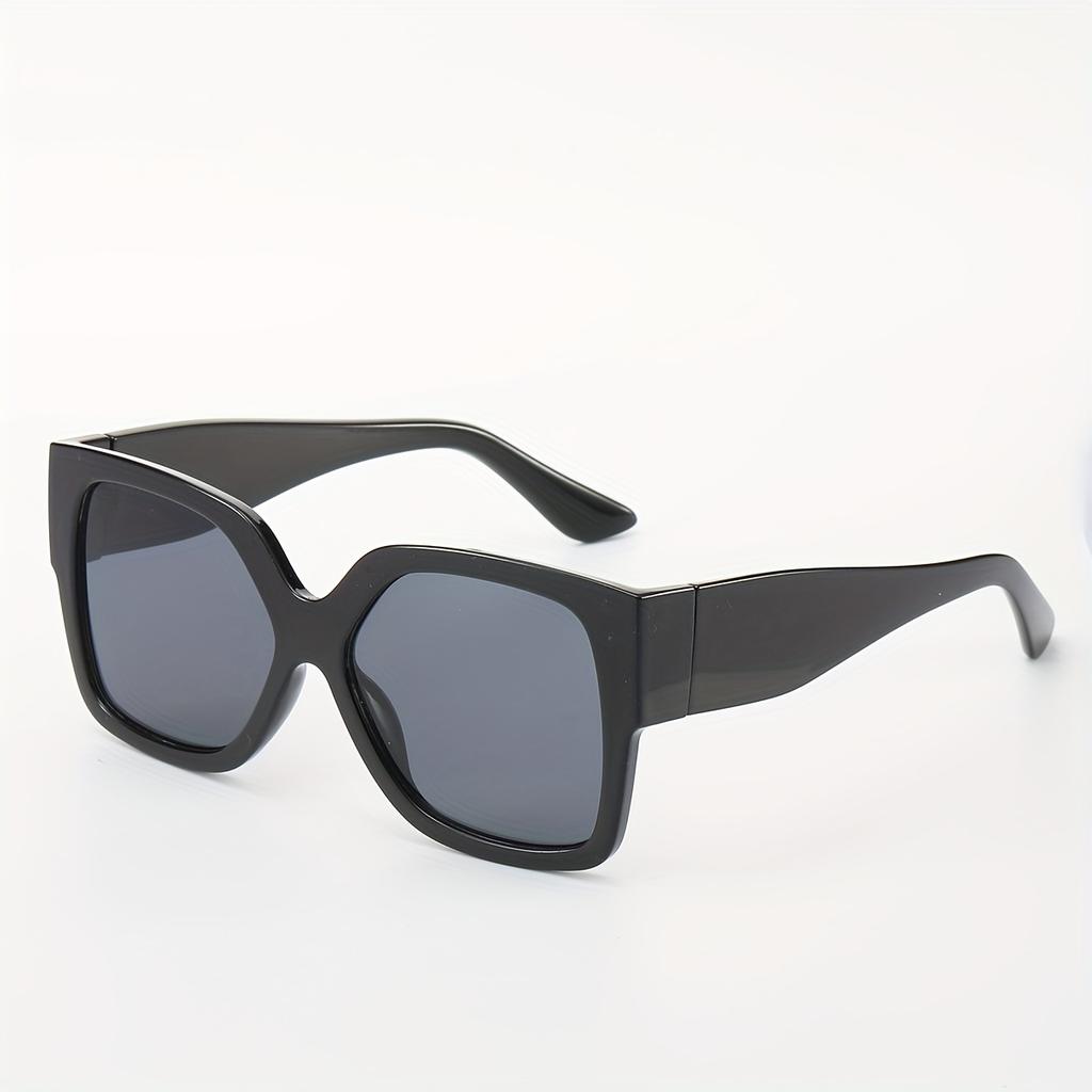 Double Beam Fashionable Sunglasses Vintage Black Square Sunglasses Woman Luxury Brand Small Rectangle Sun Glasses Clear Mirror