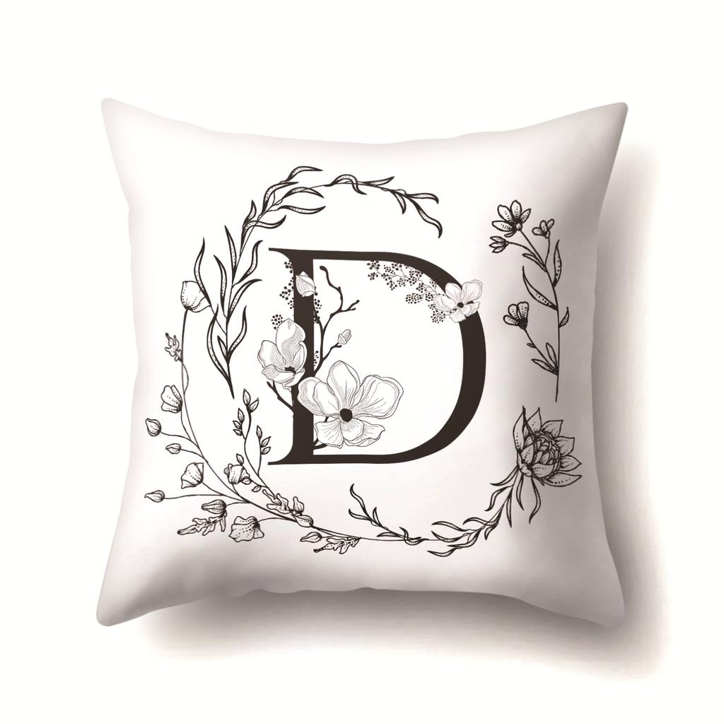 Polyester Pillowcase INS Style Garland 26 English Letter Printing Pillowcase Waist Cushion Car Seat Cover