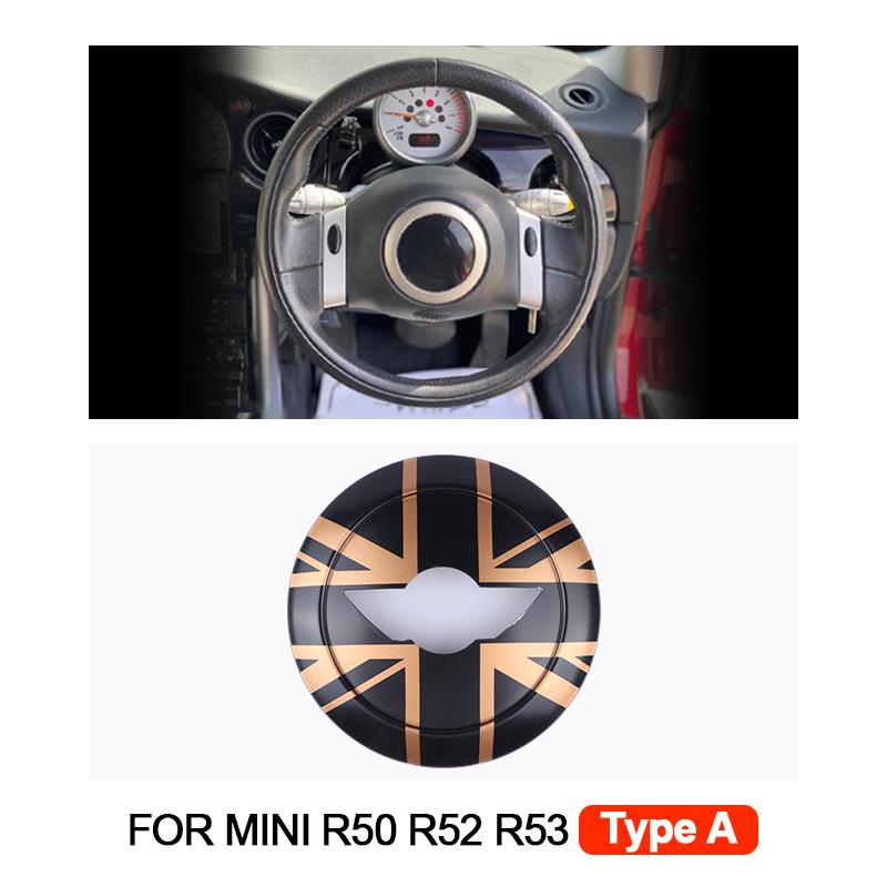 1PCS Car Steering Wheel Center Panel Car Sticker Night Jack For MINI Cooper R50 R52 R53 For Mini Cooper Interior Accessories
