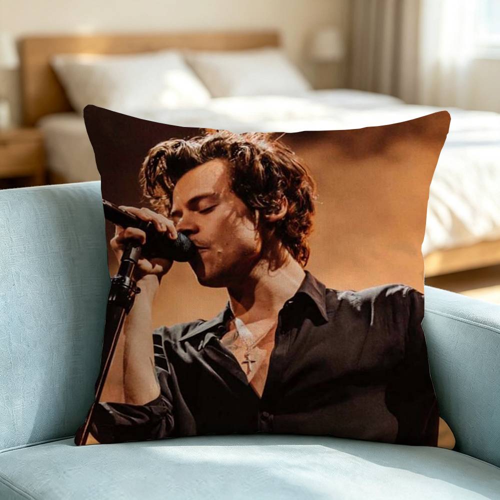 Harry Styles Folk Pop Pillow Case Square Double-Sided Sofa Cushion Cover Bedroom Bedside Pillow Gift