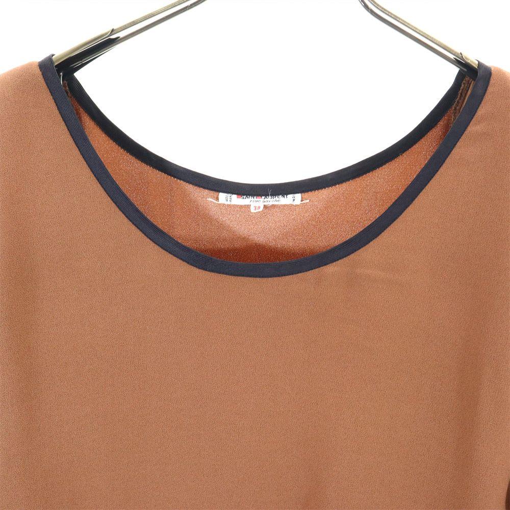 SAINT LAURENT Made in France Old Long sleeve Cut 38 Brown Shoulder pad Women Used