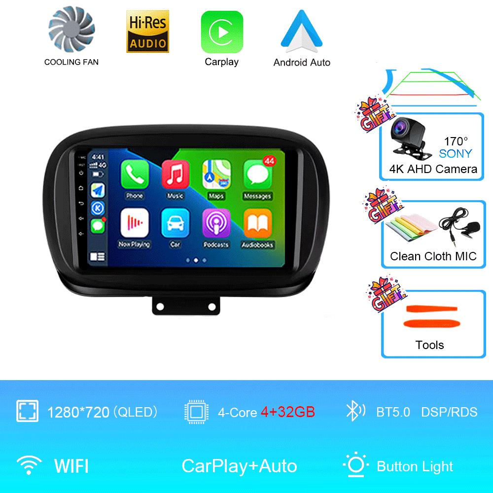 

Автомагнитола Android 14 Для Fiat 500X 2014 - 2020 Мультимедийный Видеоплеер GPS Навигация Беспроводной Carplay+Auto Стерео QLED Головное Устройство CHINA