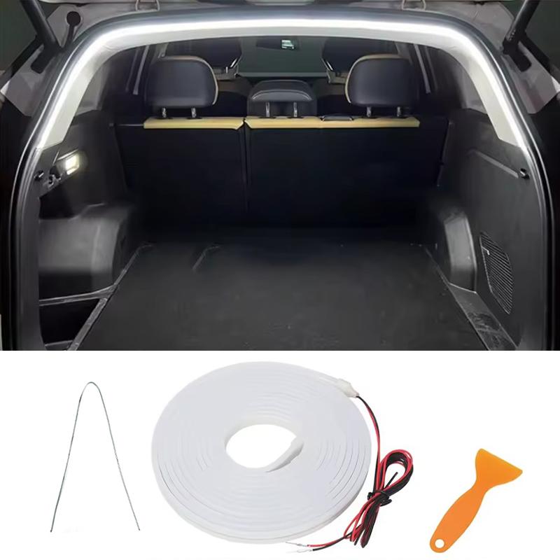 Car high brightness trunk lighting ambient light interior decoration LED wiring free automatic sensing tailgate light strip